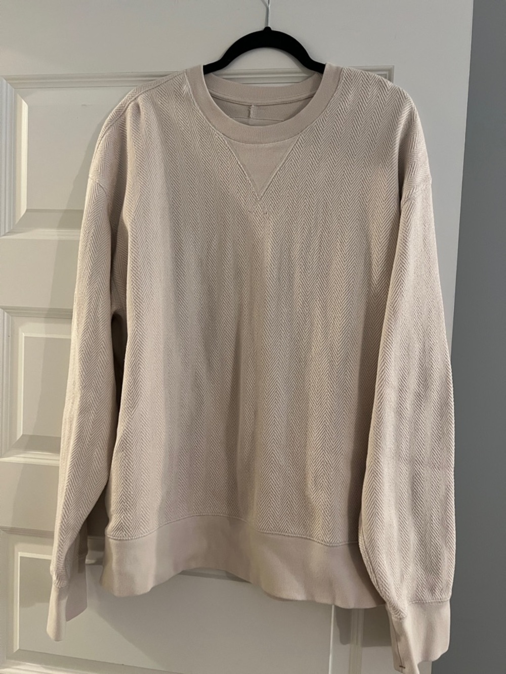BR Logo Crewneck Sweater in Light Beige Mens XL